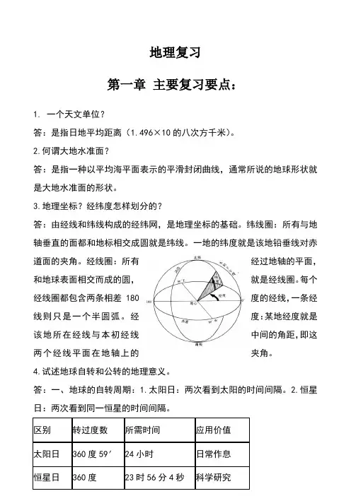 地球科学概论 复习提纲