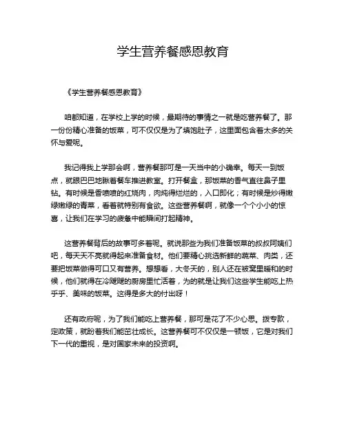 学生营养餐感恩教育