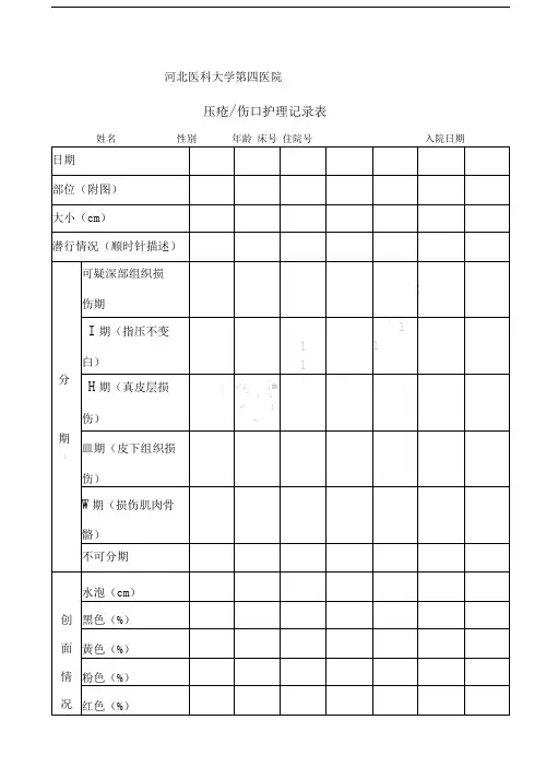 压疮护理记录表格模板