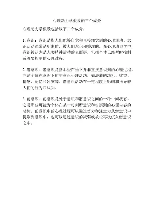 心理动力学假设的三个成分