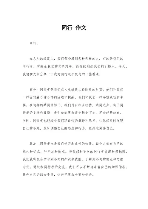 同行  作文