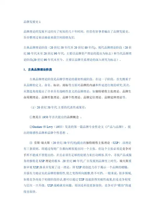 品牌的发展史