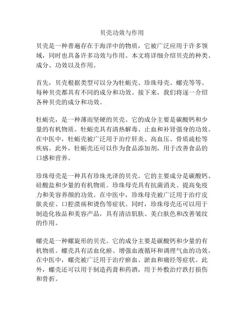 贝壳功效与作用