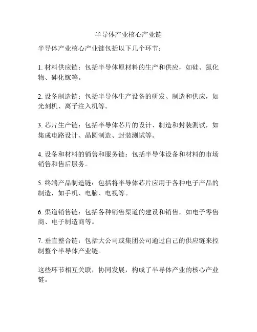 半导体产业核心产业链