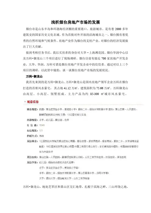 浅析烟台房地产市场的发展