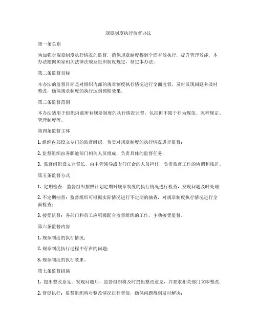 规章制度执行监督办法