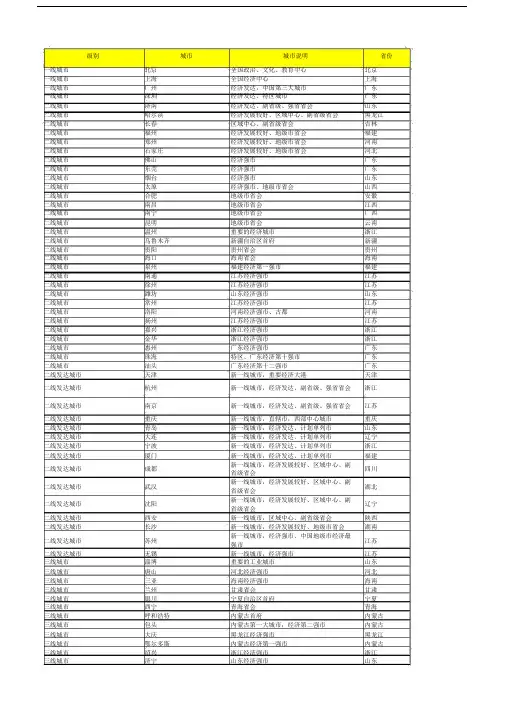 2019全国城市等级划分.doc