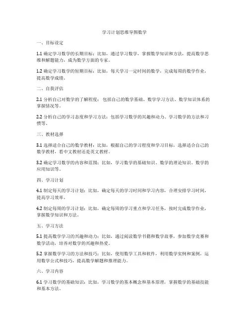 学习计划思维导图数学