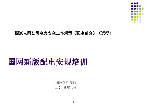 某电网公司电力安全工作规程PPT(共 32张)