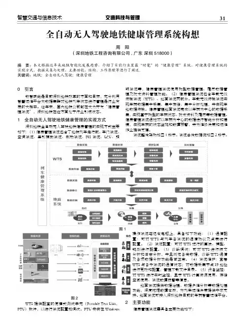 全自动无人驾驶地铁健康管理系统构想