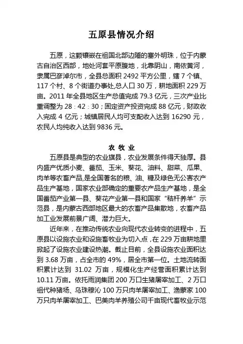 五原县情况介绍