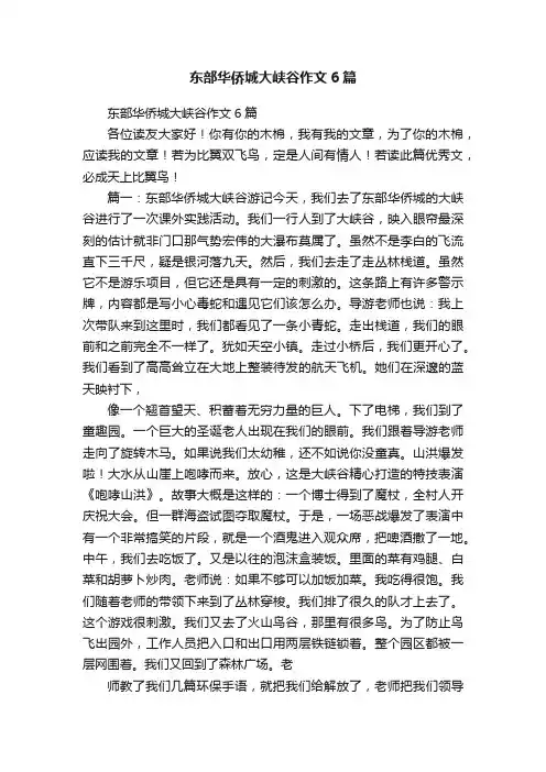 东部华侨城大峡谷作文6篇