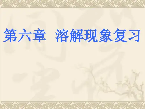 沪教版化学九年级全册课件：第六章 溶解现象(共28张PPT)