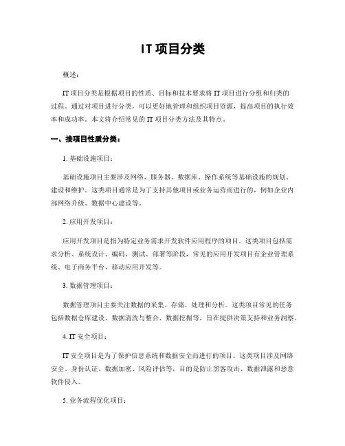 IT项目分类