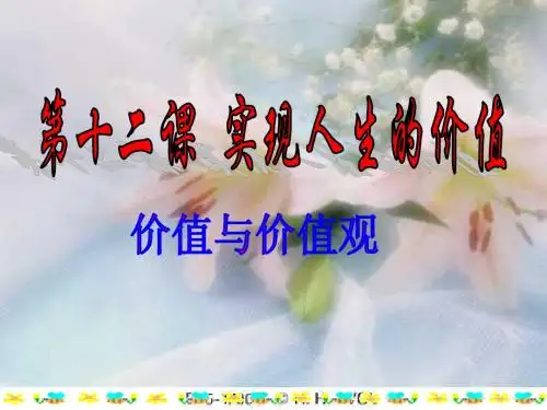 12-1价值和价值观