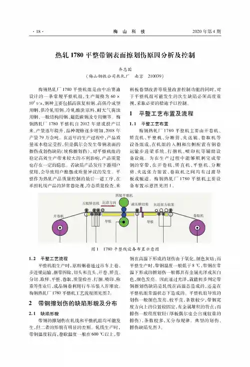热轧1780平整带钢表面擦划伤原因分析及控制