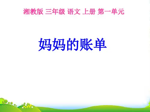 三年级语文上册 妈账单 2课件 湘教