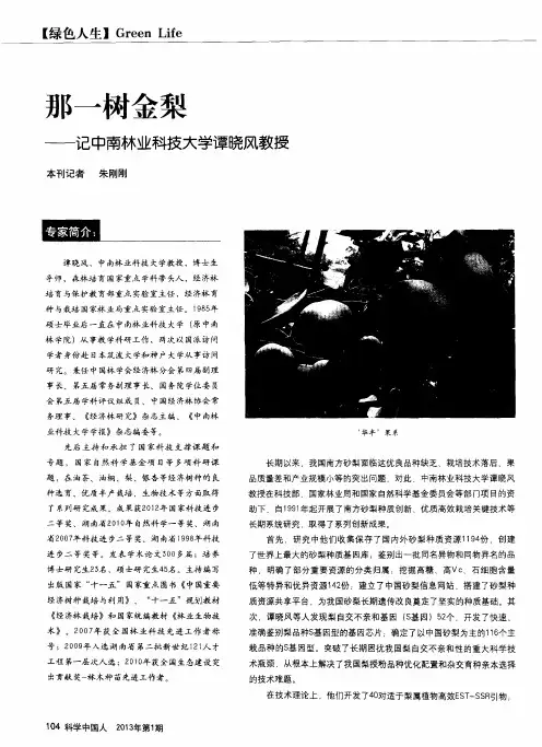 那一树金梨——记中南林业科技大学谭晓风教授