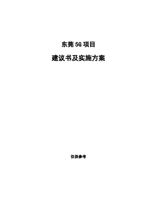 东莞5G项目建议书及实施方案