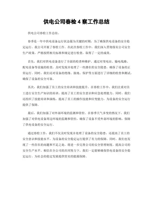 供电公司春检4察工作总结