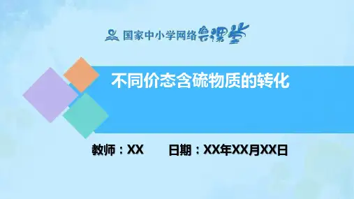 高一下化学必修第二册 不同价态含硫物质的转化PPT教学课件