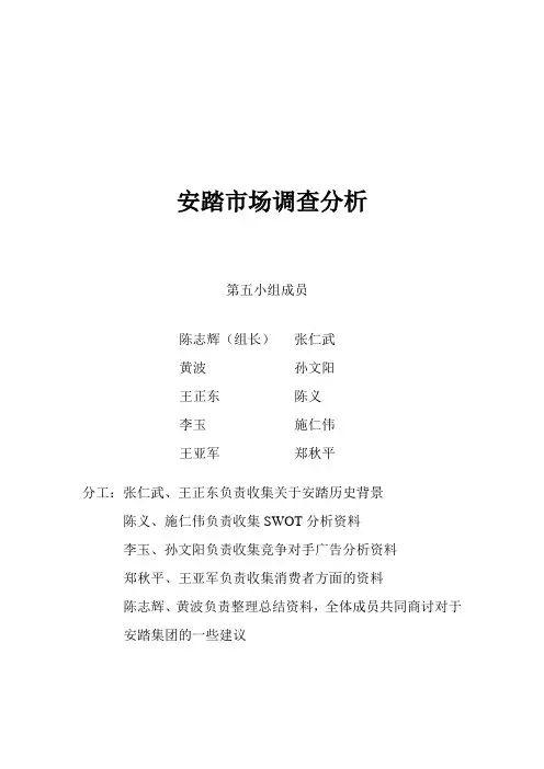 安踏市场调查分析