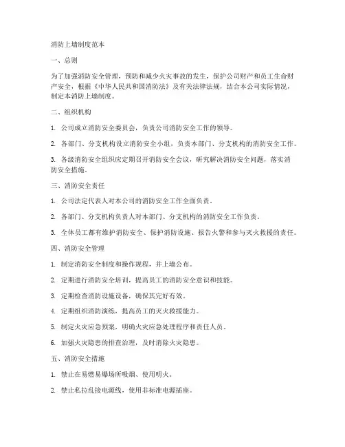 消防上墙制度范本
