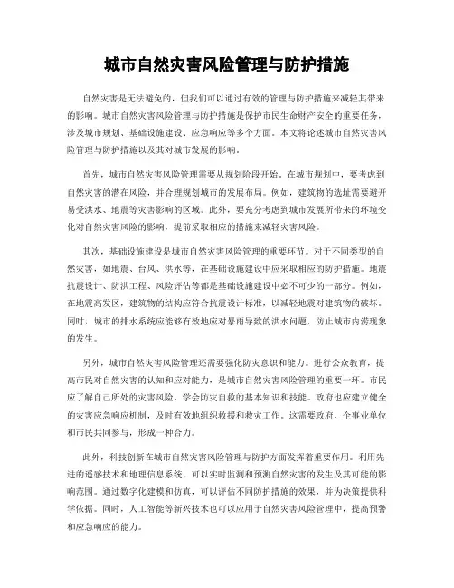 城市自然灾害风险管理与防护措施