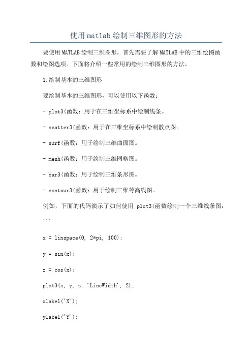 使用matlab绘制三维图形的方法