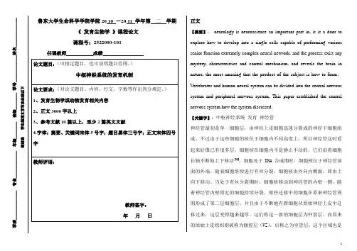 中枢神经系统的发育机制