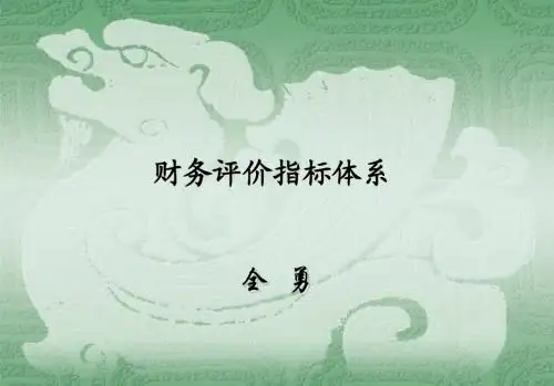财务评价指标体系