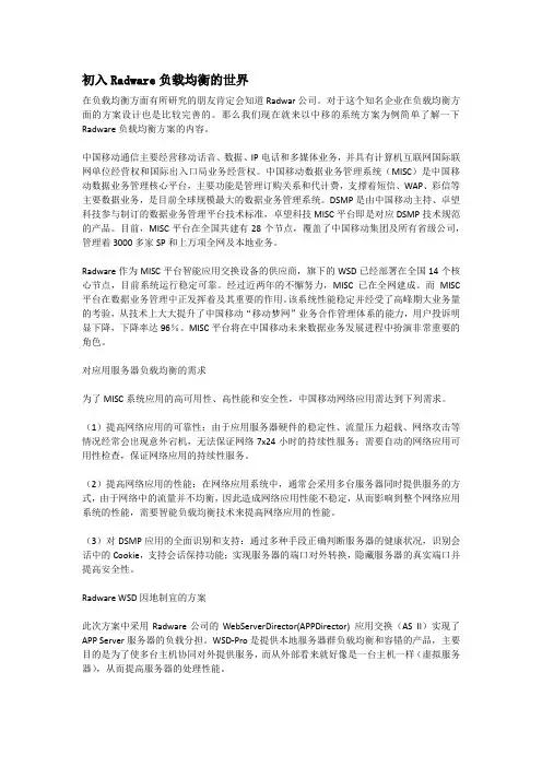 Radware负载均衡方案