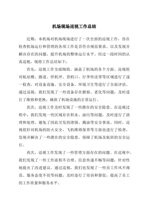 机场现场巡视工作总结