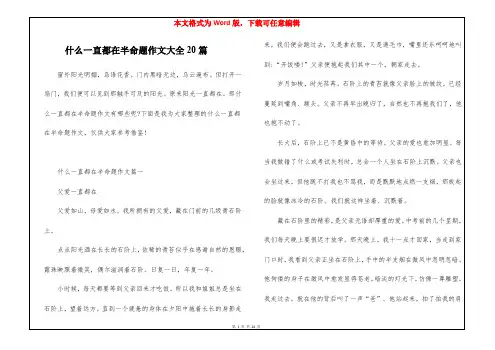 什么一直都在半命题作文大全20篇