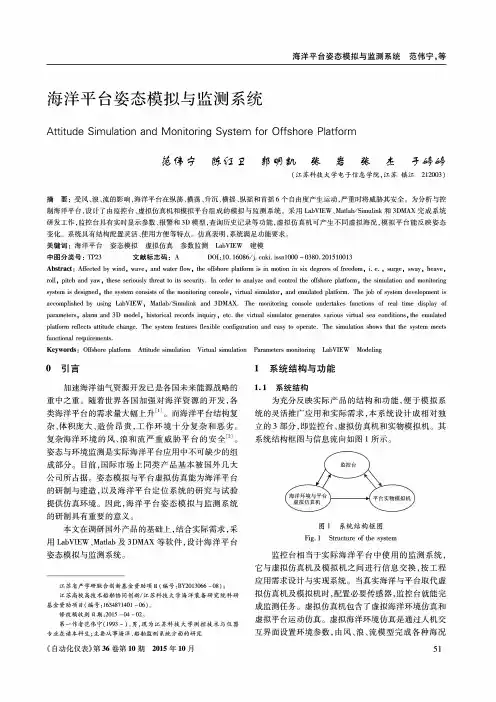 海洋平台姿态模拟与监测系统