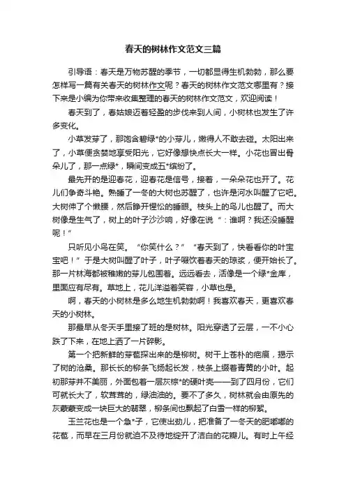 春天的树林作文范文三篇