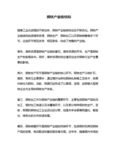 钢铁产业链结构