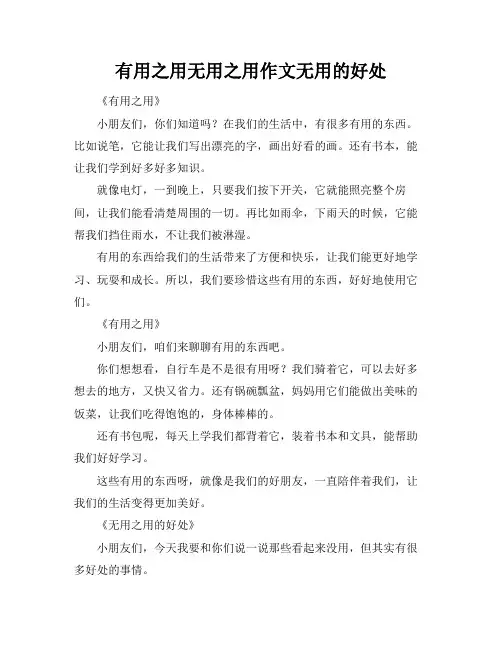 有用之用无用之用作文无用的好处