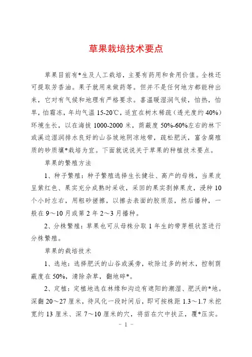 草果栽培技术要点