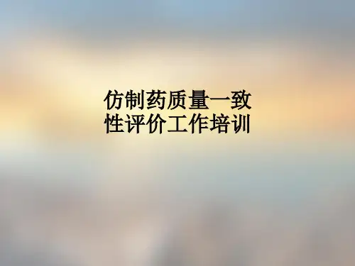 仿制药质量一致性评价工作培训ppt课件