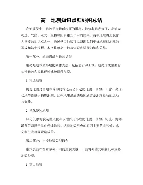 高一地貌知识点归纳图总结