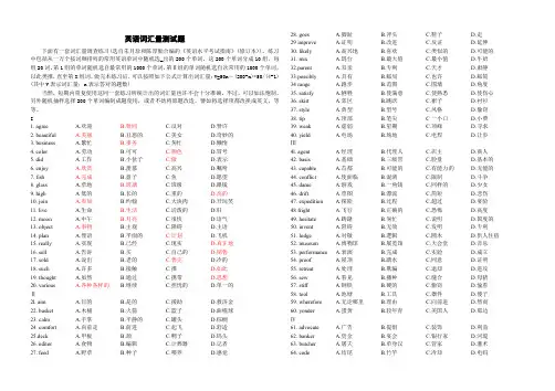 外语词汇量测试题