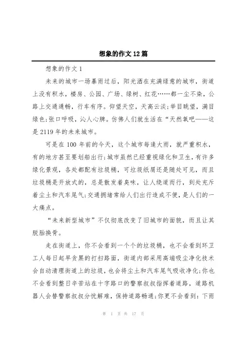 想象的作文12篇
