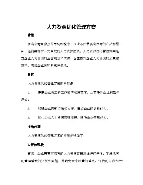 人力资源优化管理方案