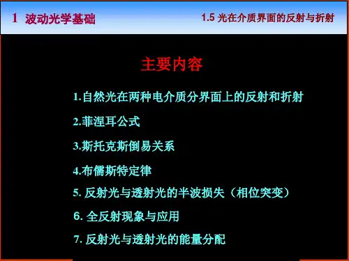 光在介质界面的反射与折射