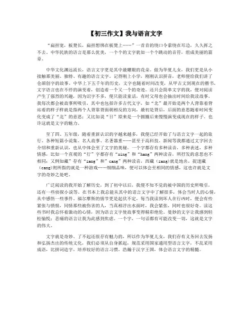 【初三作文】我与语言文字