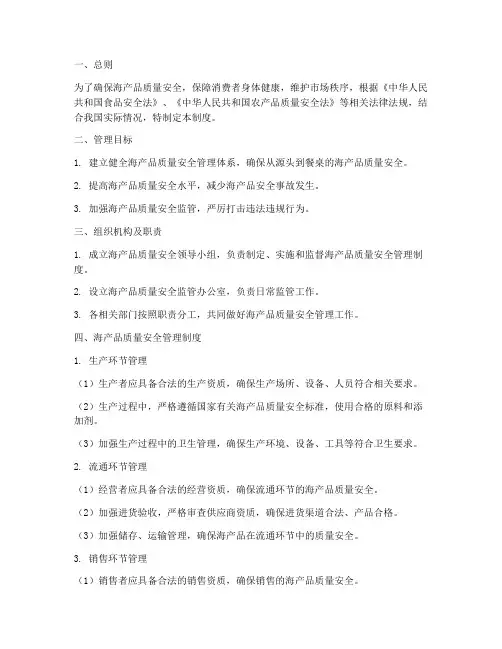 海产品质量安全管理制度