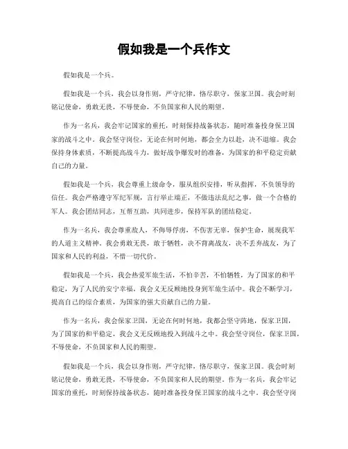 假如我是一个兵作文