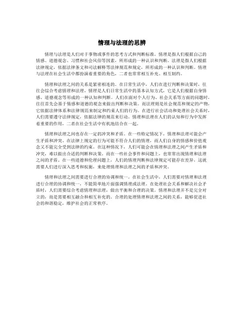 情理与法理的思辨