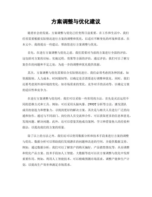 方案调整与优化建议